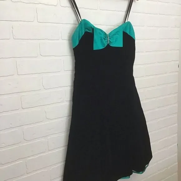 Joseph Ribkoff black velvet strapless ruffle tulle dress crinoline fit & flare 8 - Picture 7 of 16